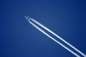 Aeroplane on the blue sky