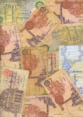 Egyptian pounds close up