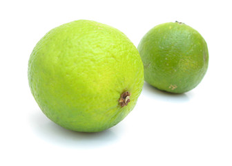 Limes isolated on white background