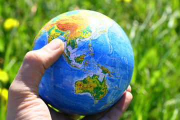 globe in hand