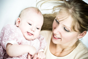 Happy mother and baby