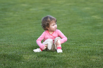 little girl in the garden