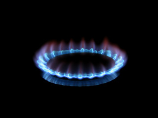 Blue Flame from Natural Gas Stove