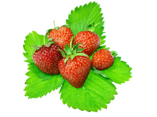 Fresh and tasty strawberries isolated on white background