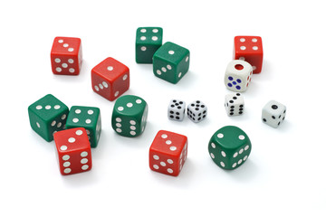 Assortment of colorful dice