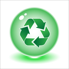 Vector recycle symbol illustration. Simply change.