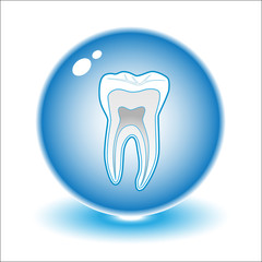 Vector tooth illustration. Simply change. 