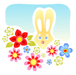 rabbit and flowers