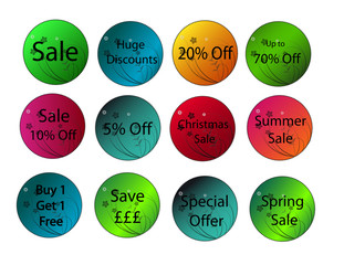 Vector Floral Sales Badges/Labels