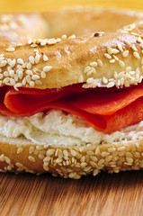 Bagel with smoked salmon and cream cheese