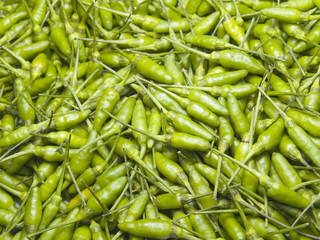 A Pile of Green Prik ki nu Chilies