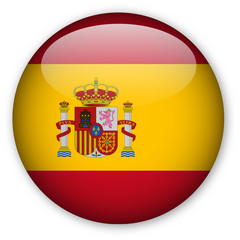 Fototapeta premium Przycisk flagi Hiszpanii