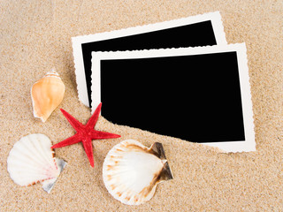 Pictures in a beach concept. Vacation memories..