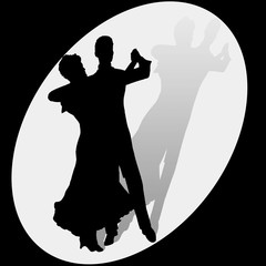 Couple dancing in spotlight