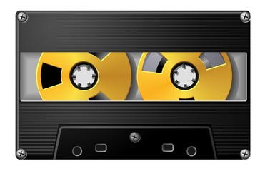 Realistic Audio Cassette with label and splats