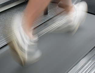 Running on treadmill