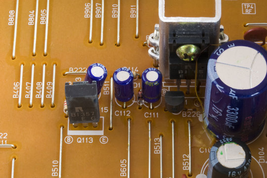 Closeup of an electronic cicuit board