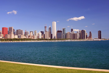 Colorful Skyline of Chicago and Lake Michigan