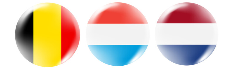 Benilux flag buttons
