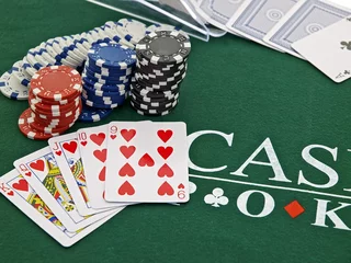 Poster poker spiel set,chips,karten,casino games,straight flush © Lucky Dragon
