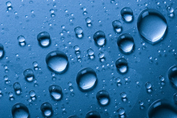 Water drops on a glass surface