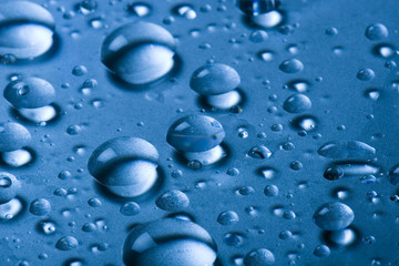 Water drops on a glass surface