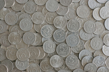 Five Rubles Coins Texture