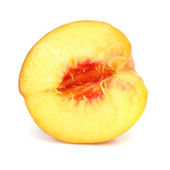 ripe peach fruit cut isolated
