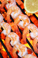 Grilled shrimp kebabs