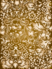 vintage golden metallic wall paper illustration