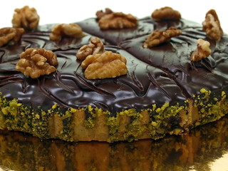 party dessert, walnuss schokoladenkuchen, winterküche