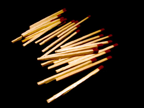 Matches on black background