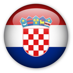 Fototapeta premium Croatian flag button