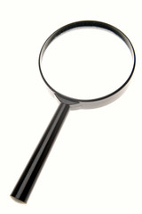 Magnifying glass on white