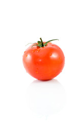 Single ripe red tomato