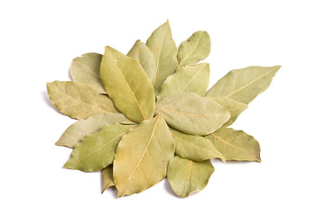 Fototapeta premium Pile of bay leaves isolated