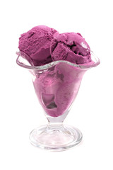 violet color ice cream over white
