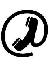 Symbole t&eacute;l&eacute;phone par internet (d&eacute;tour&eacute;)