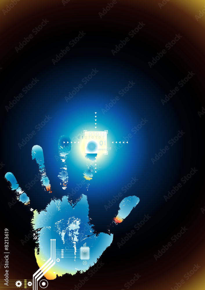 Poster digital security touch, vector illustration with layers file.
