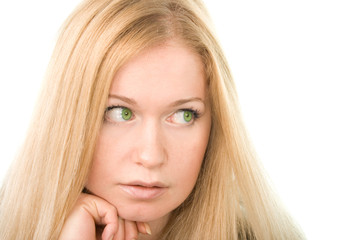 Naklejka premium green-eyed woman