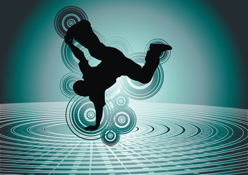 Vector illustration of a break-dancer.