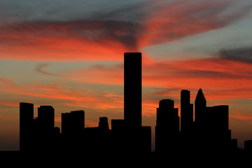 Obraz na płótnie Canvas Houston skyline at sunset