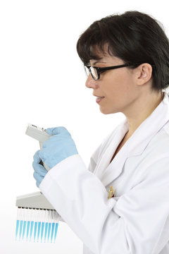 Scientist programming  12 channel pipette