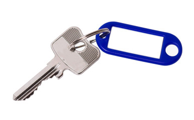 key with blank label, isolated on white background