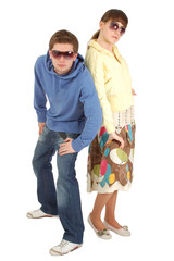 young couple of pretty spy