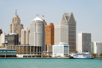 Obraz premium City skyline - Detroit Michigan