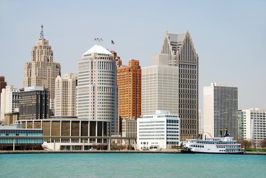 City skyline - Detroit Michigan