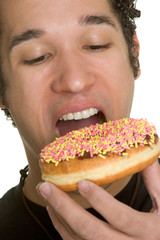 Eating Sprinkled Doughnut