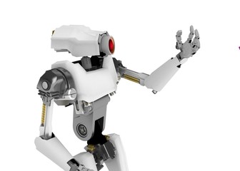 Robot, Looking at Hand