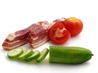 smoked bacon with vegetables